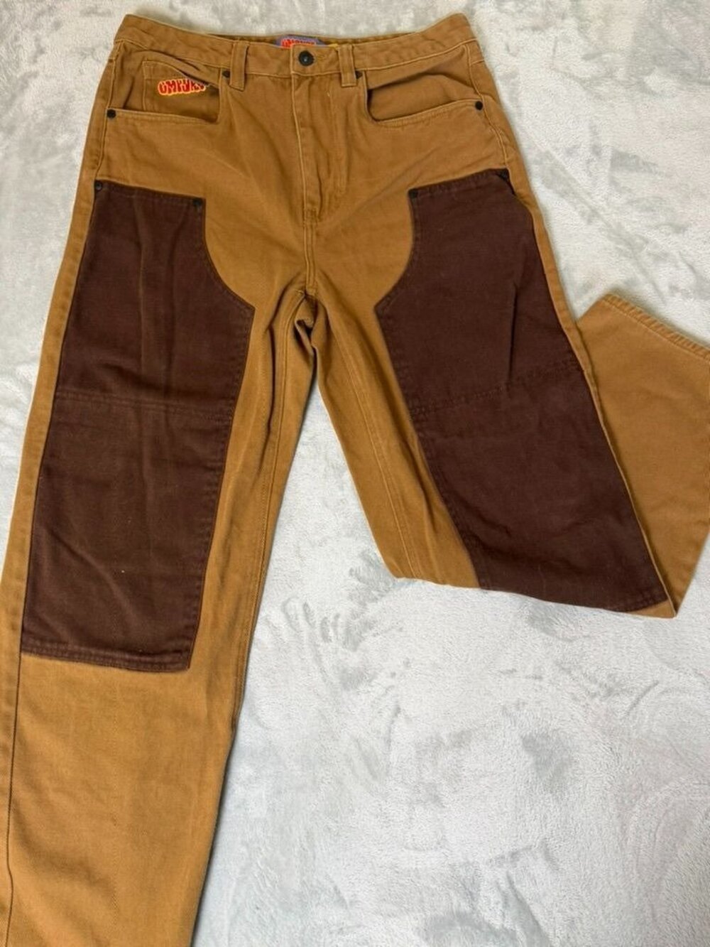 EMPYRE Pants Mens 32 Brown Canvas Double Knee Workwear Carpenter Utility